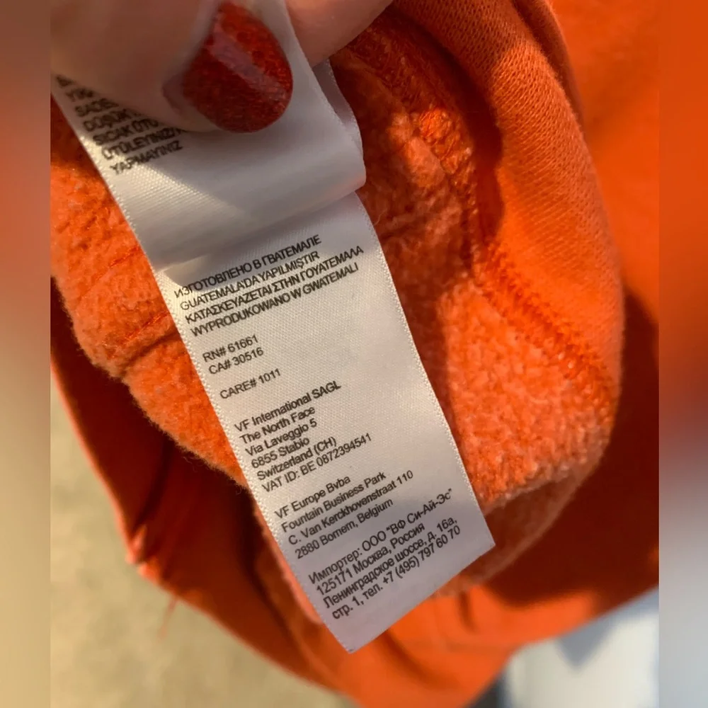 The North Face orange Red Full Zip Hoodie large gorpcore athletic leisure street